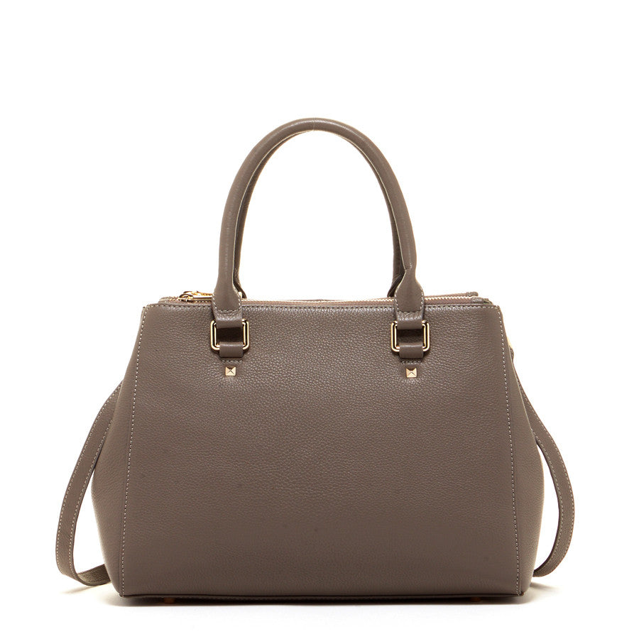 Leather Gray Satchel Bag -