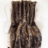 Thumbnail for Plush Tawny WildCat Handmade Luxury Faux Fur Throw - 14 SIZES -