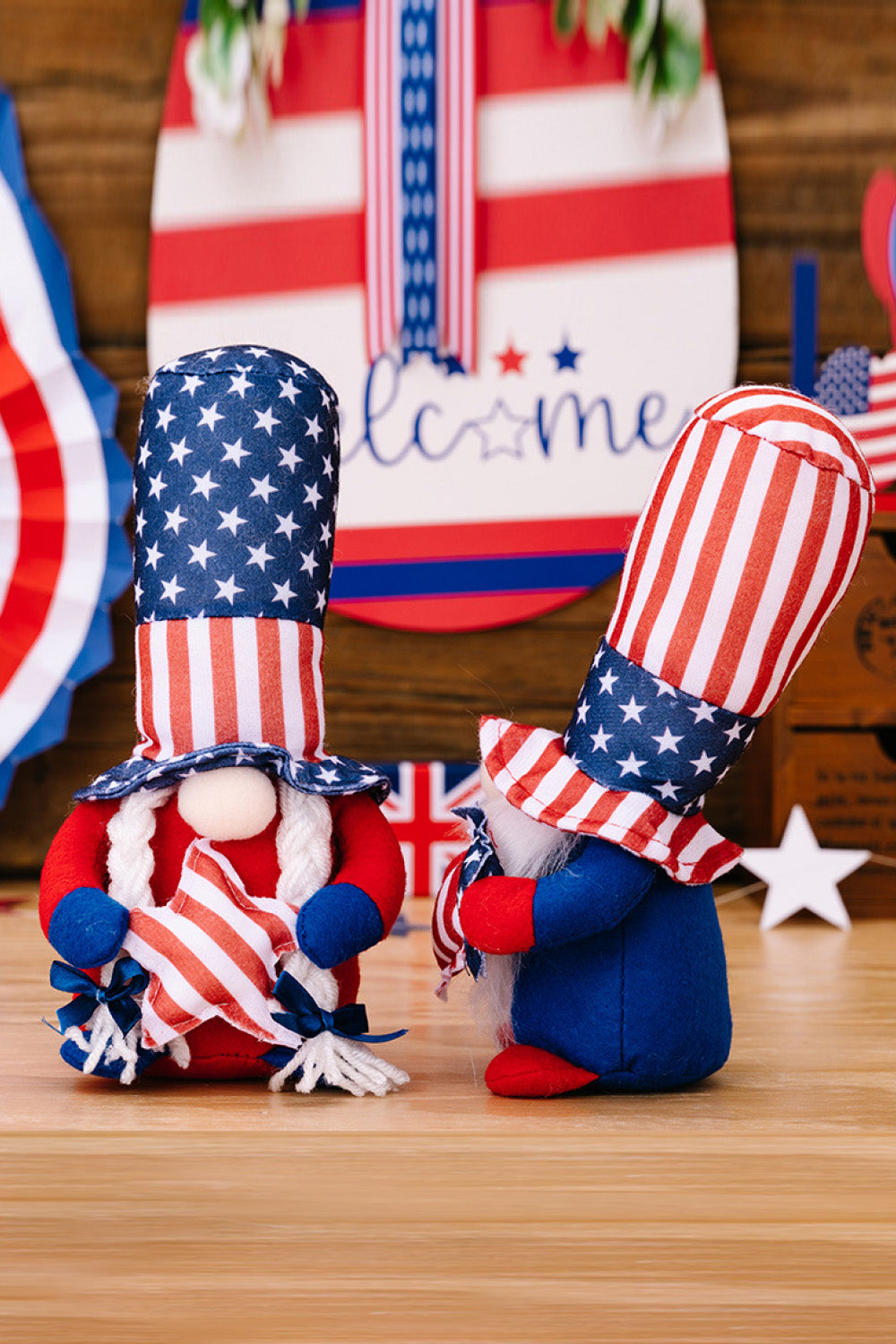 Set of 2 Independence Day Decor Gnomes - 10.6" - 2 PCS - 2 TYPES / SET - [5-10 DAY DELIVERY - T -