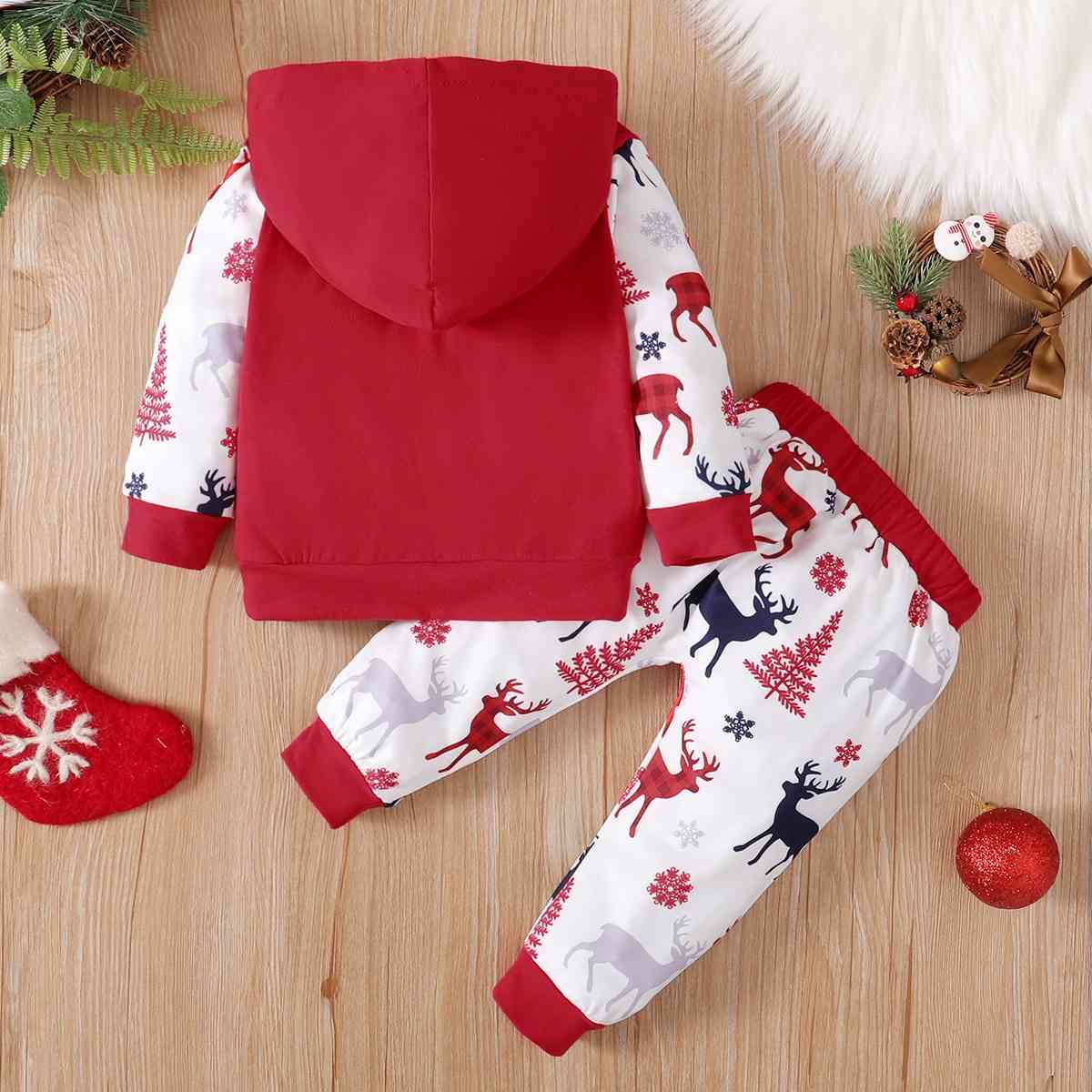 MERRY CHRISTMAS Hoodie and Pants Set - 2 PCS. - T - 2 COLORS -