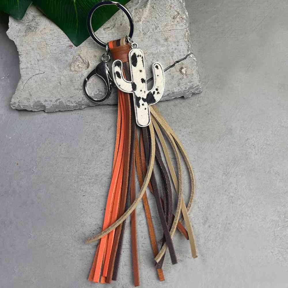 Cactus Keychain with Tassel - 8.7" - T - 5 STYLES -