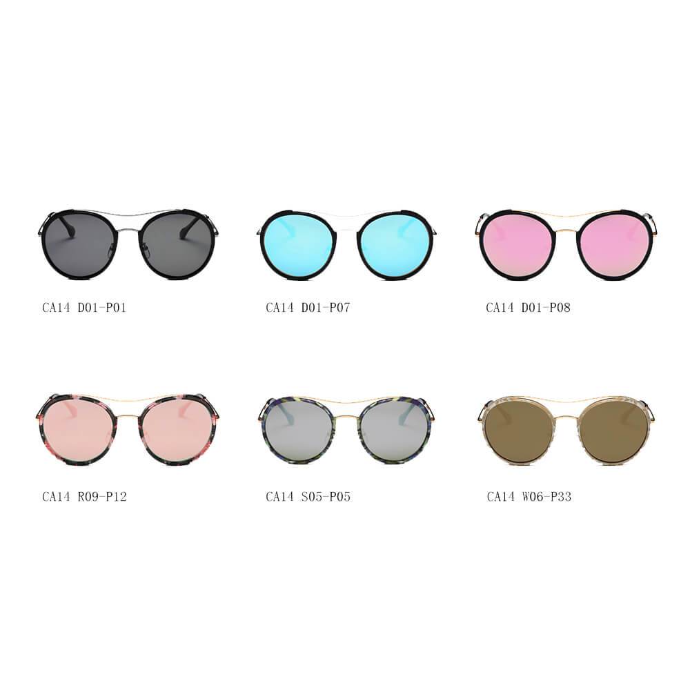 Emporia | CA14 - Retro Polarized Lens Circle Round Sunglasses - 6 COLORS -