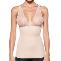 Thumbnail for Body Beautiful Women's Smooth and Silky Slimming Top With Sexy Lace Nude -