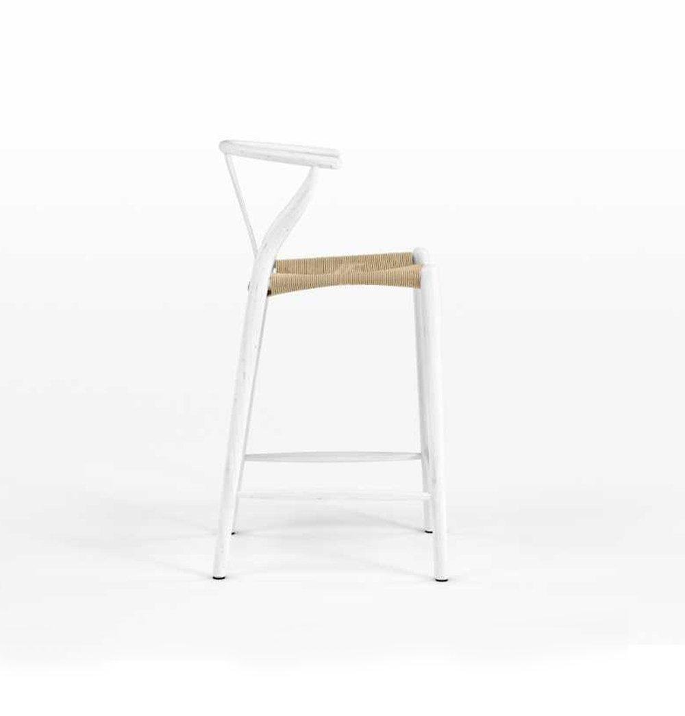 GFURN - Dagmar Counter Stool - White & Natural Cord -