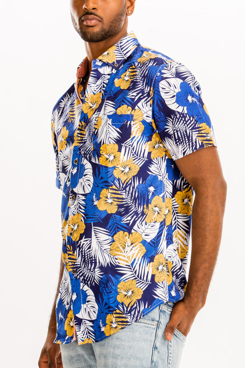 WEIV - Digital Print Hawaiian Short Sleeve Shirt -