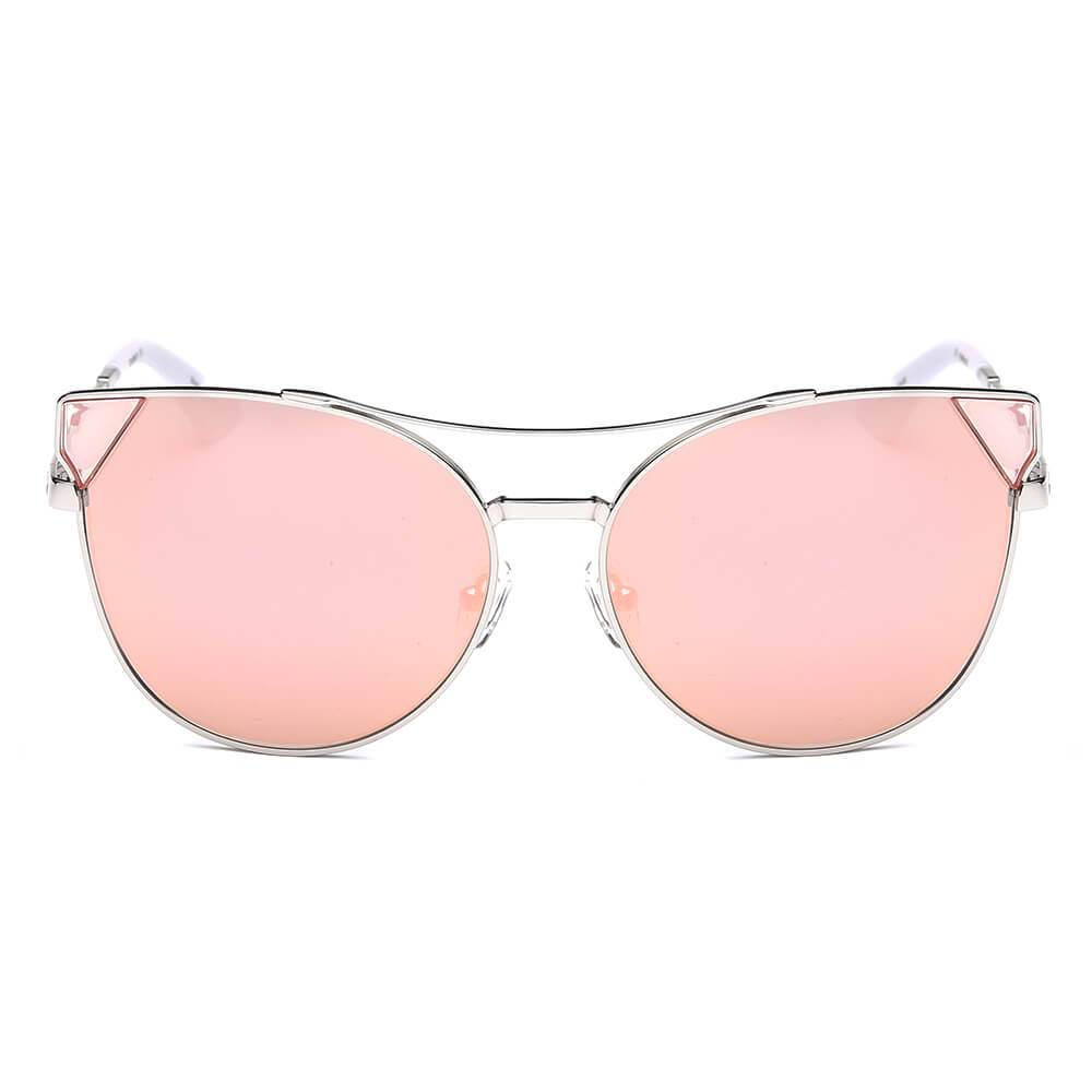 Clarkston | CA02 - Women's Trendy Mirrored Lens Cat Eye Sunglasses - 5 COLORS -