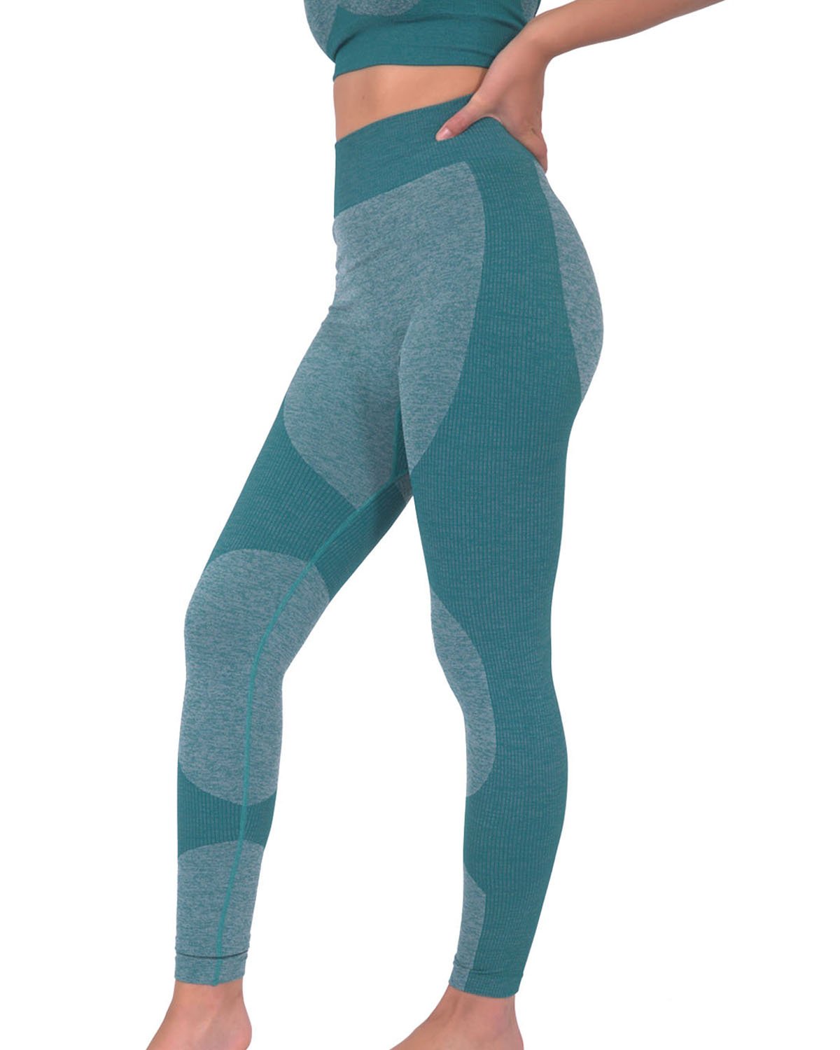 Savoy - Megara Seamless Legging With Striped Panels - Green - 1 COLOR -