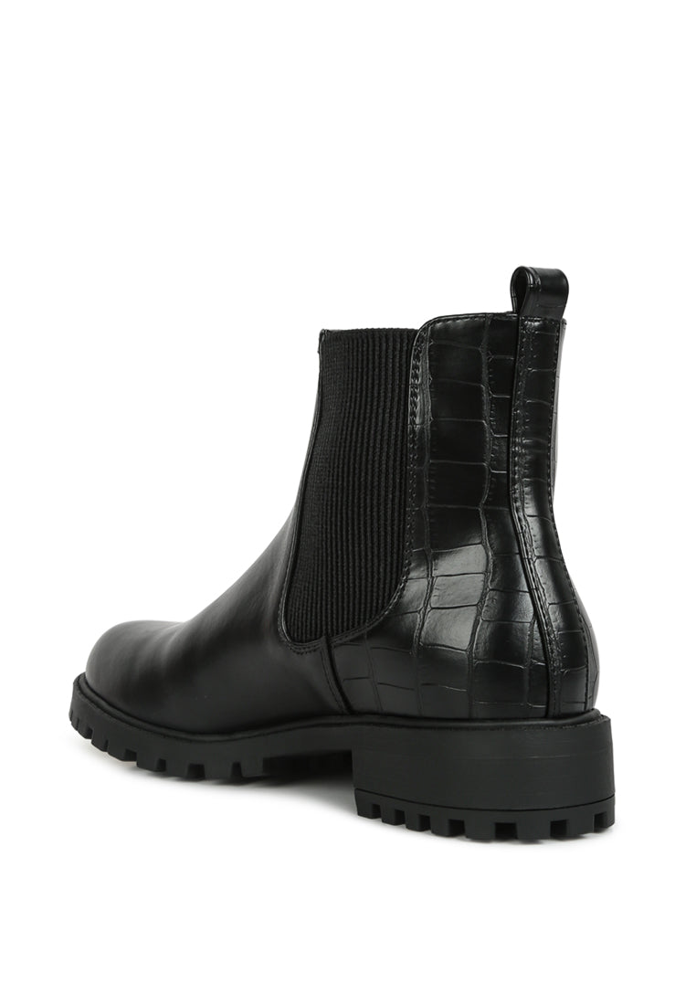 London Rag - Stella Croc Back Chelsea Boots - 3 COLORS -