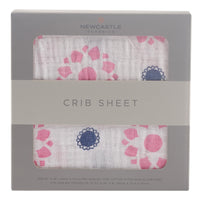 Thumbnail for Newcastle - Primrose Indigo Cotton Muslin Crib Sheet -