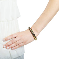 Thumbnail for Blinglane - Quaint Quotient Black & Gold Bangle - 1 COLOR -