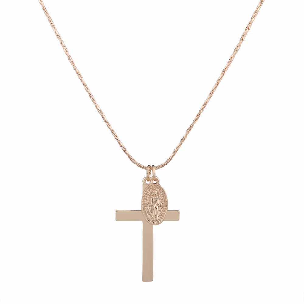 Marigold Shadows - Eutychus Saint Cross Necklace - Gold -