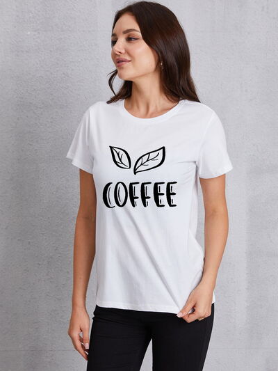 COFFEE Round Neck Short Sleeve T-Shirt - T - 3 COLORS -