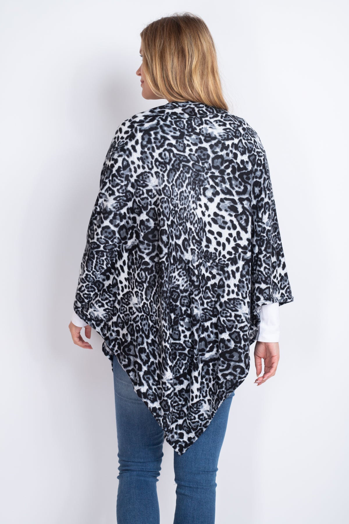 Riah Fashion - All Year Round Leopard Poncho - 3 COLORS -