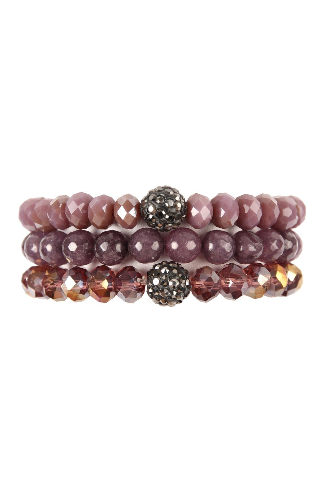 Glass and Natural Stone Bracelet Set - 9 COLORS -