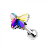 Thumbnail for 316L Stainless Steel Aurora Borealis Butterfly Cartilage Earring -