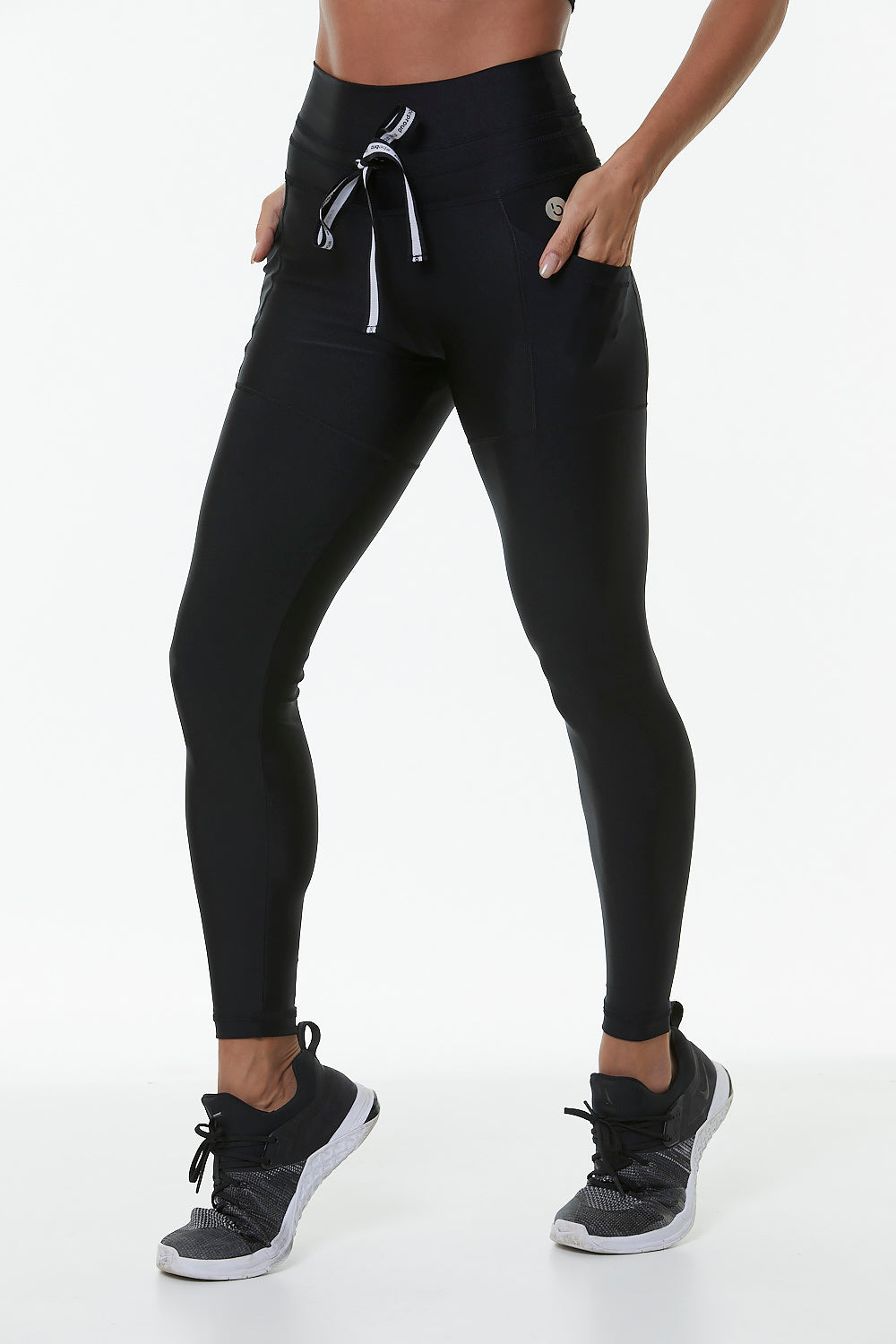 Hellokini - Maya Black High Waisted Shiny Leggings -