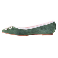 Thumbnail for Bow Suede Ballerina (Green) -