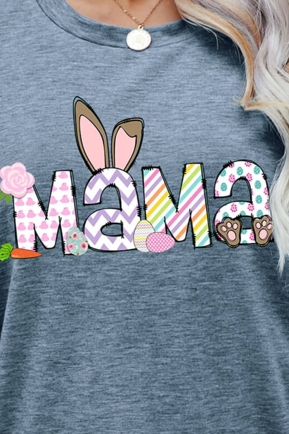 Easter MAMA Graphic Round Neck T-Shirt - T - 6 COLORS -