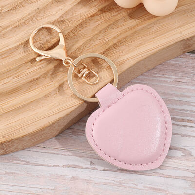 Faux Leather Heart Alloy Key Chain - T - 1 COLOR -