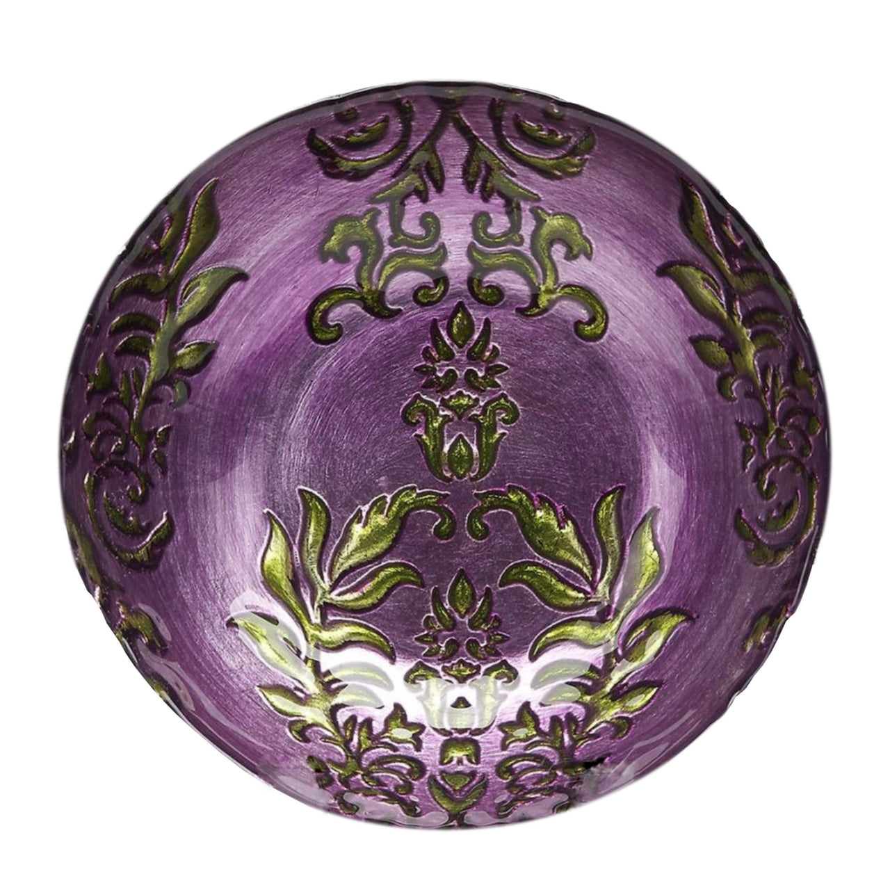 Set/4 DAMASK 7.5" PURPLE GREEN BOWLS