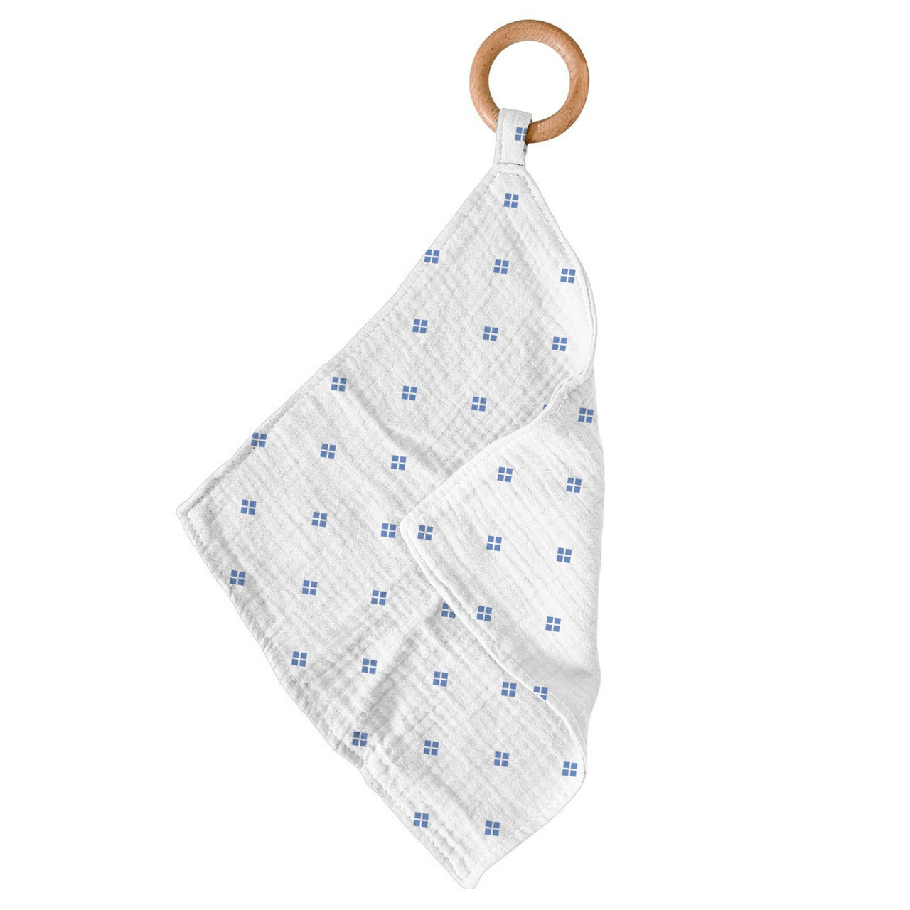 Periwinkle Diamond Polka Dot Bamboo Newcastle Teether -