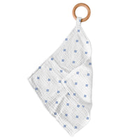 Thumbnail for Periwinkle Diamond Polka Dot Bamboo Newcastle Teether -