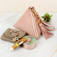 Thumbnail for Riah Fashion - Pyramid Shape Tassel Wristlet Leather Bag - 15 COLORS -