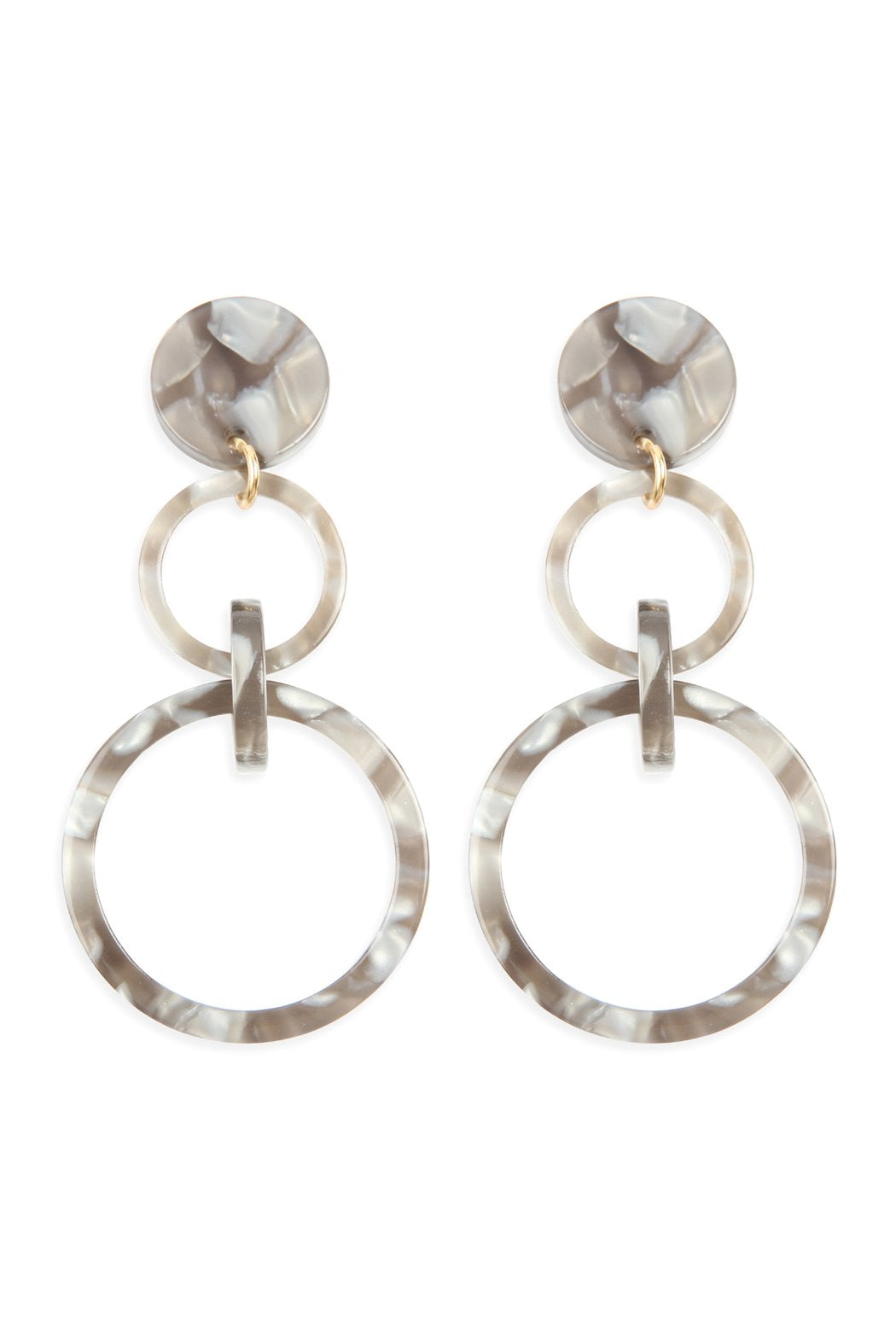 Linked Hoop Acetate Dangle Earrings - 7 COLORS -