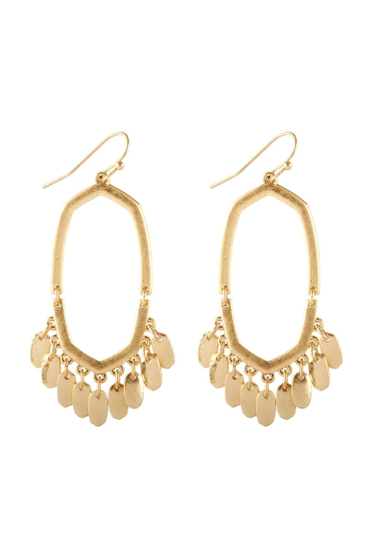 Riah Fashion - Metal Open Cut Earrings - 3 FINISHES -