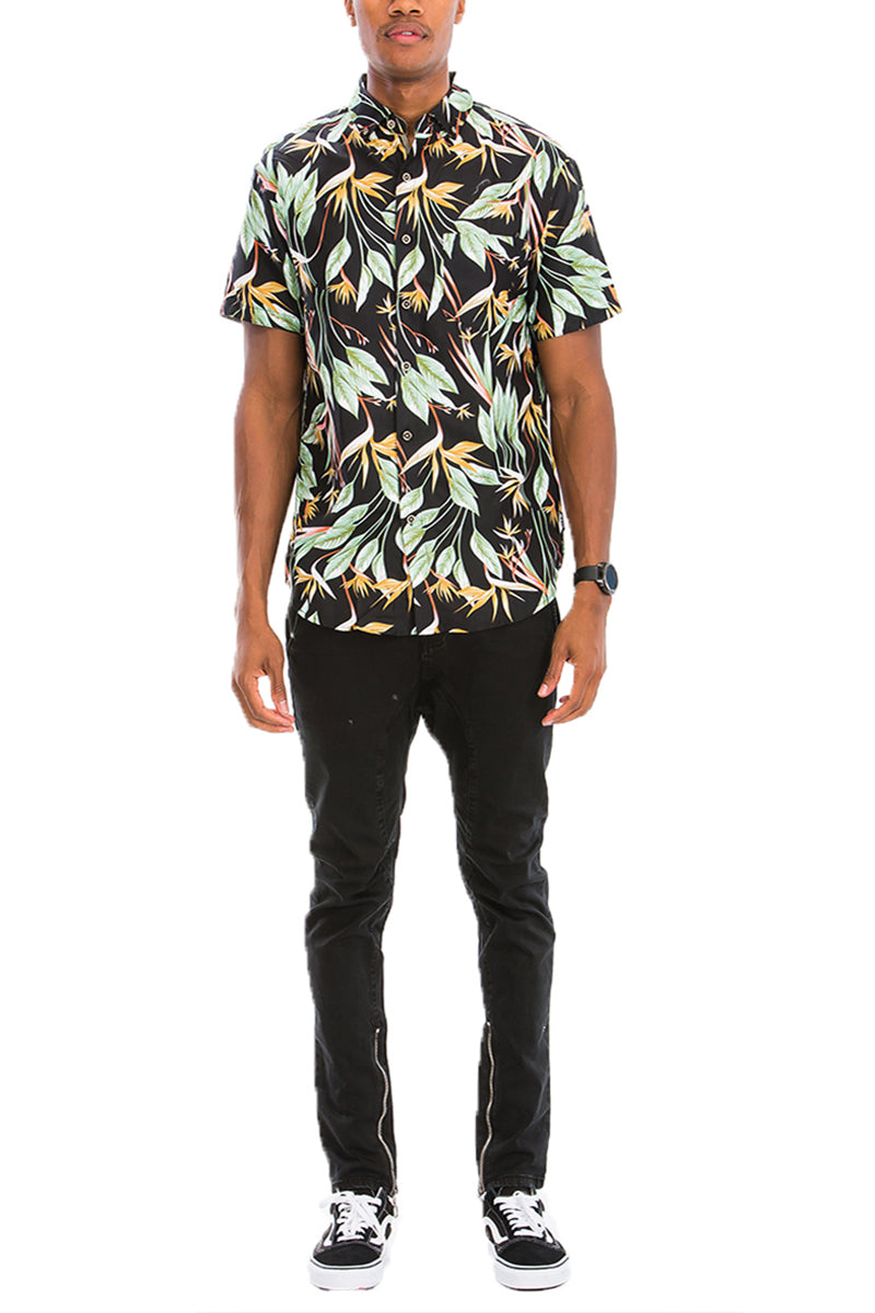 WEIV - Digital Print Hawaiian Short Sleeve Shirt -