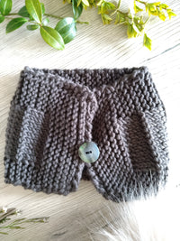 Thumbnail for Baby Bubble - Mocca Knitted Set: Hat and Button Scarf - 1 COLOR -