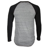 Thumbnail for Long Sleeve Contrast Raglan Henley V-Neck T-Shirt - 1 COLOR