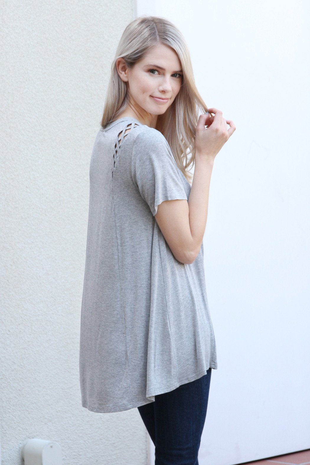 Riah Fashion - Short Sleeve Braid Detail Top - 4 COLORS -