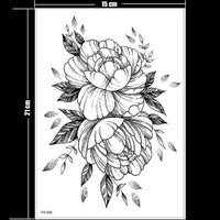 Thumbnail for Temporary Tattoos - Black Flower Tattoo Sleeves -Water Transfer Tatoo - Peony Rose Tattoos - Body Art - Girls Arm Tattoos - [8 DAY DELIVERY] - 25 DESIGNS -