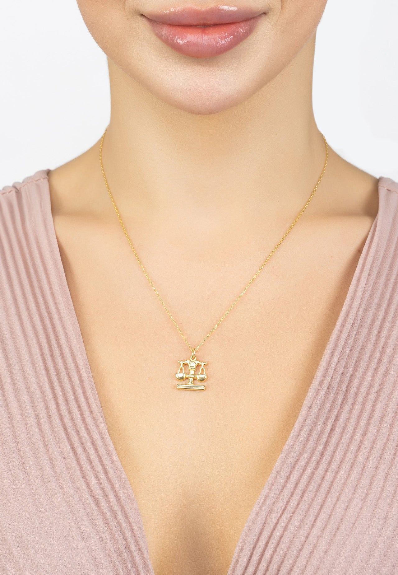 Zodiac Star Sign Necklace Gold Libra -