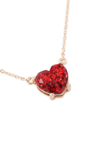 Thumbnail for Heart Glitter Epoxy Necklace - 9 COLORS -