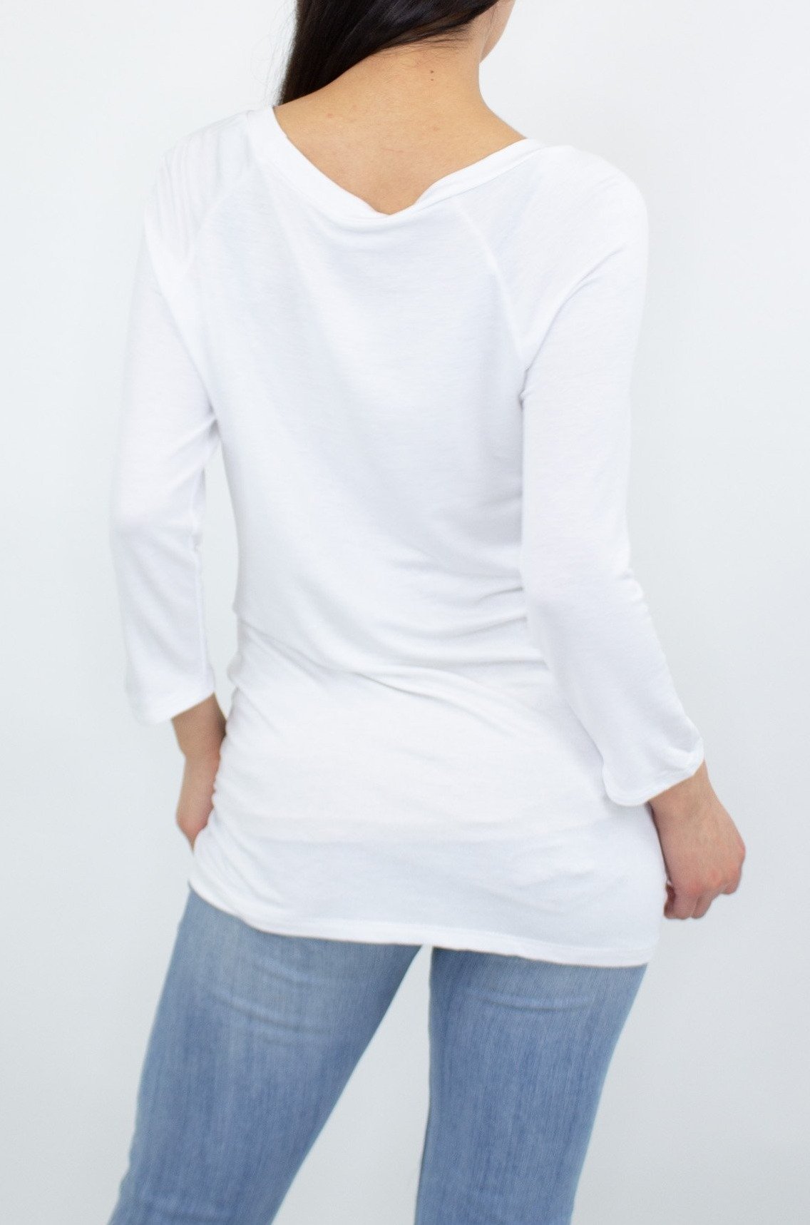 Stylespect - Twisted Front Comfortable Top - White - 1 COLOR -