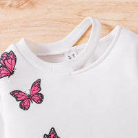 Thumbnail for Butterfly Print Round Neck Long Sleeve Top and Pants Set - T - 2 PCS. - 1 COLOR -