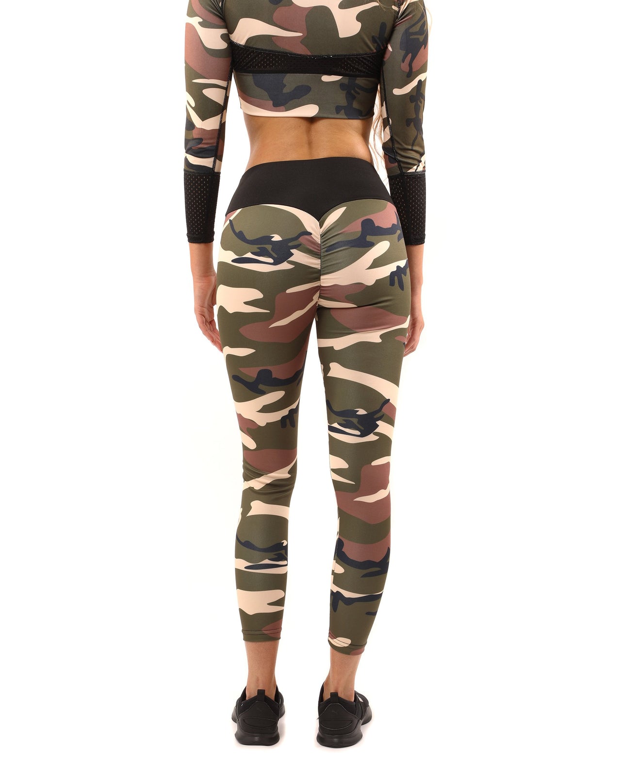 Savoy - Virginia Camouflage Set - Leggings & Sports Bra - Brown/Green - 2 PCS. - 1 CAMO COLOR -