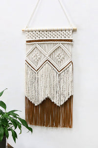 Thumbnail for Two-Tone Handmade Macrame Wall Hanging - 27.5