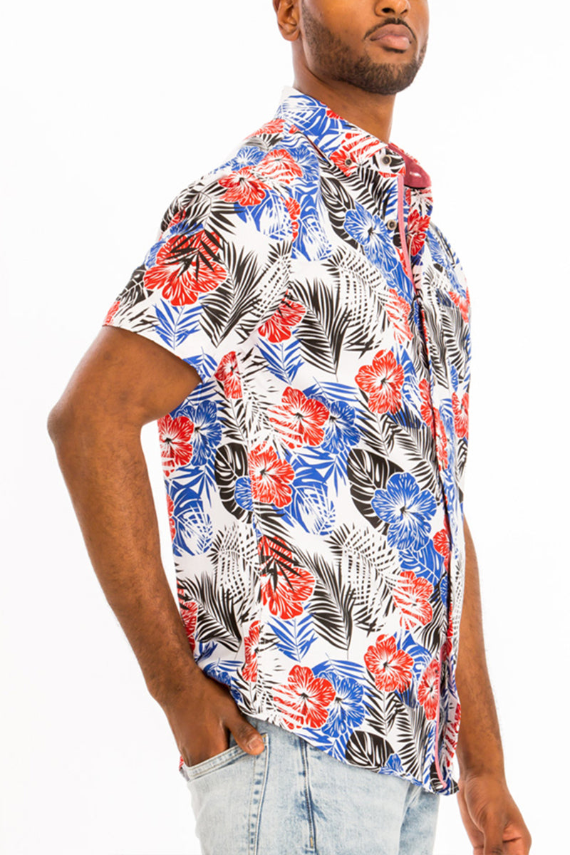 WEIV - Digital Print Hawaiian Short Sleeve Shirt -