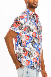 Thumbnail for WEIV - Digital Print Hawaiian Short Sleeve Shirt -