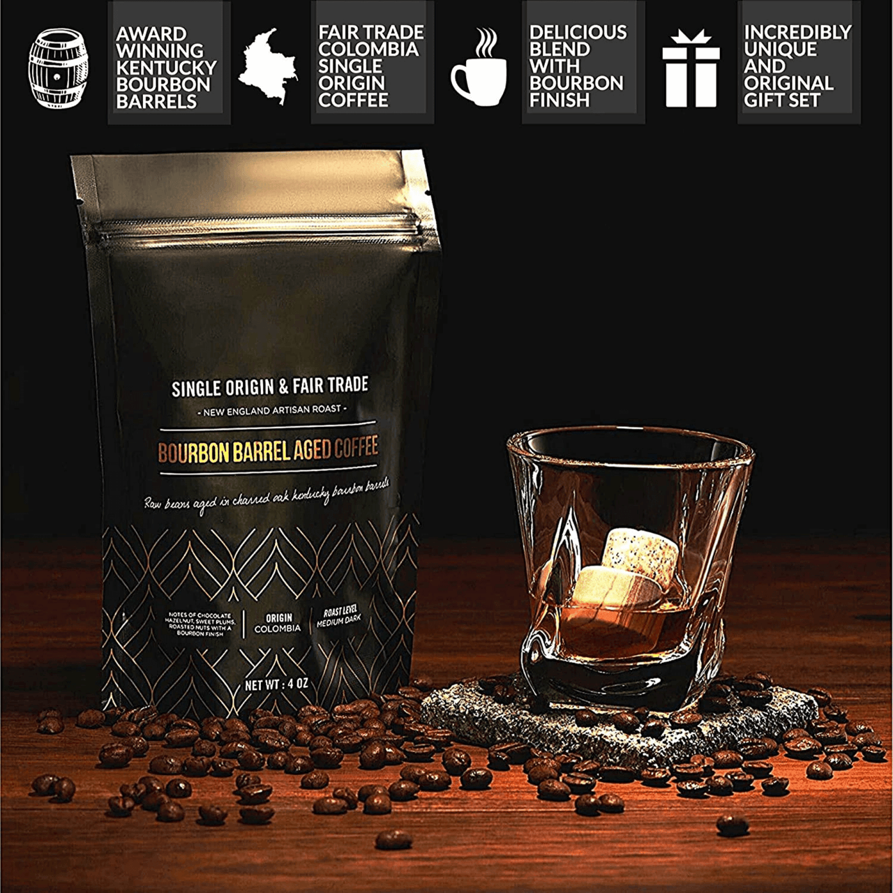 The Gourmet Set - ROCKS X Bourbon Barrel Aged Coffee -