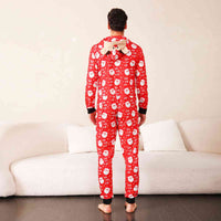 Thumbnail for MEN Santa Print Hooded Jumpsuit - T -