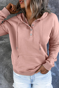 Thumbnail for Dropped Shoulder Long Sleeve Hoodie with Pocket - T - 9 COLORS -