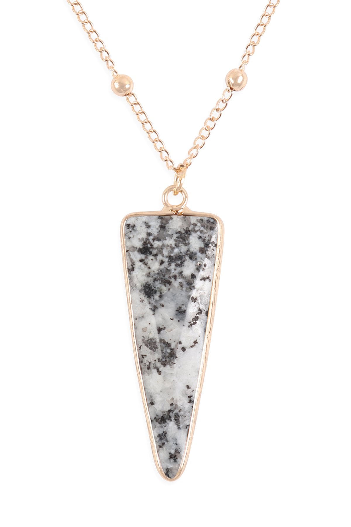 Arrowhead Shape Stone Pendant Necklace - 6 COLORS -