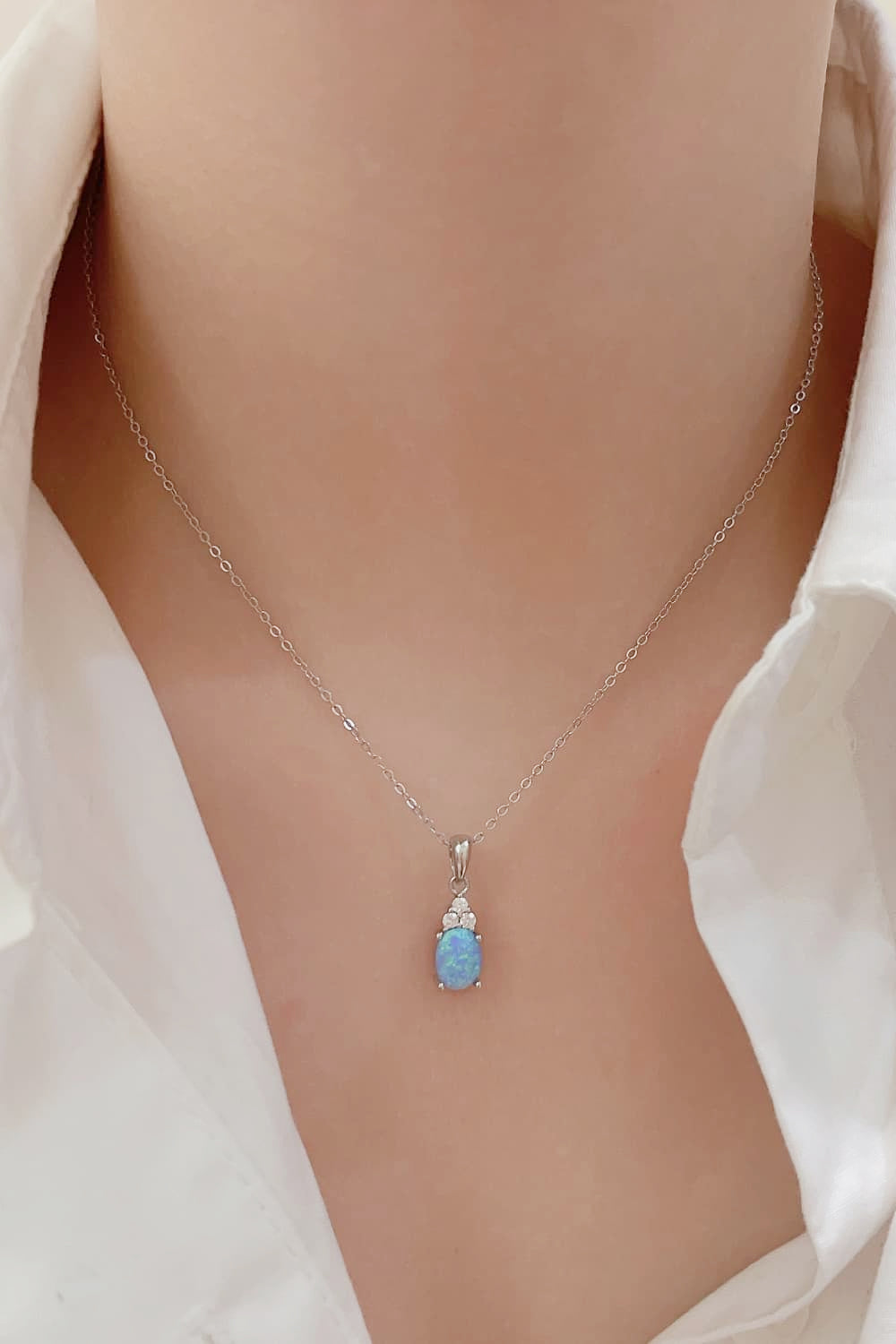 Find Your Center Opal Pendant Necklace - T - 2 COLORS -