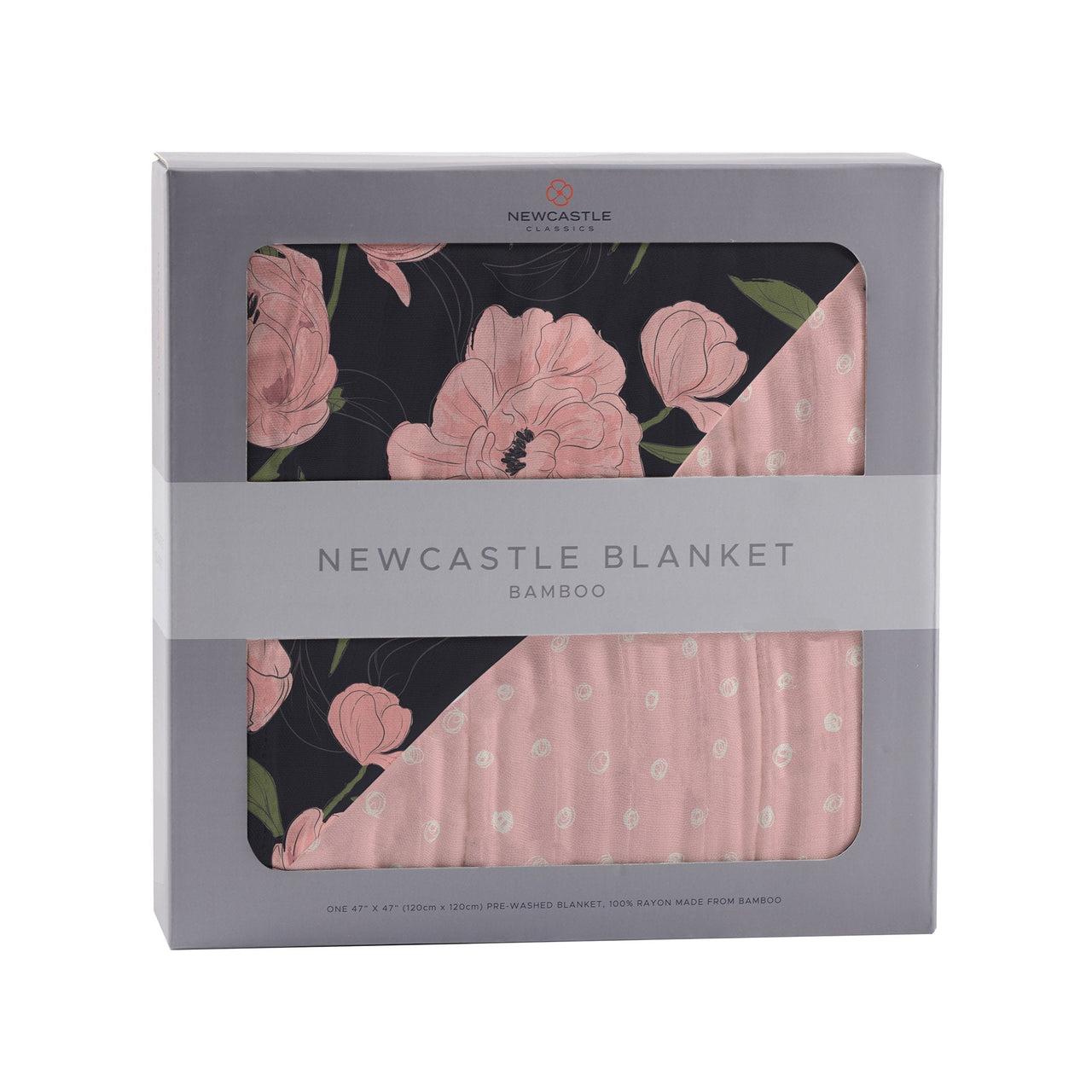 Peonies and Pearl Polka Dot Newcastle Blanket -