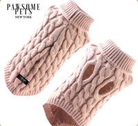 Thumbnail for (Extra Warm) Dog and Cat Cable Knit Sweater - Beige -