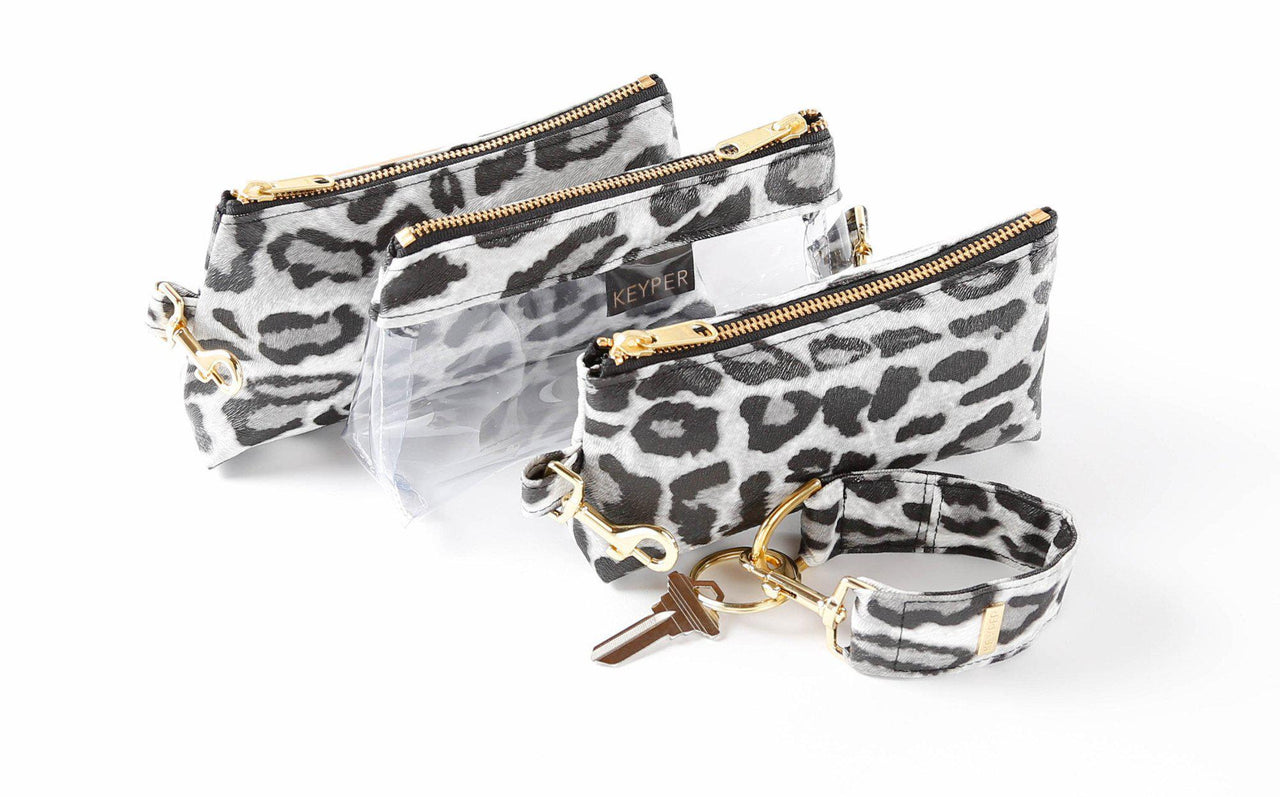 Keyper - Snow Leopard Vegan Leather 4 PC WRISTLET SET - 2 OPTIONS -